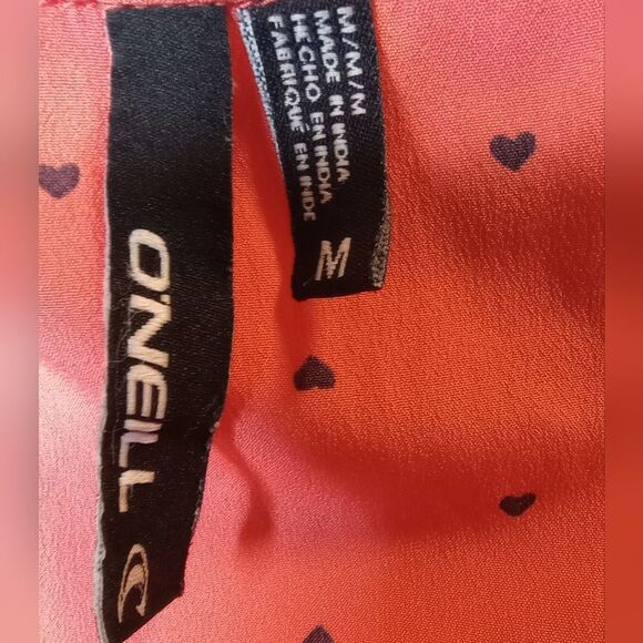 ONEILL Peach polka dot HEARTS Womens size medium - Picture 2 of 7